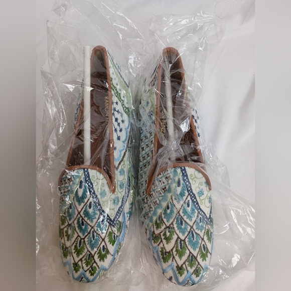 NEW RAMON TENZA Boho Multicolor Embroidered Women's Loafers (#867) - Picture 2 of 6